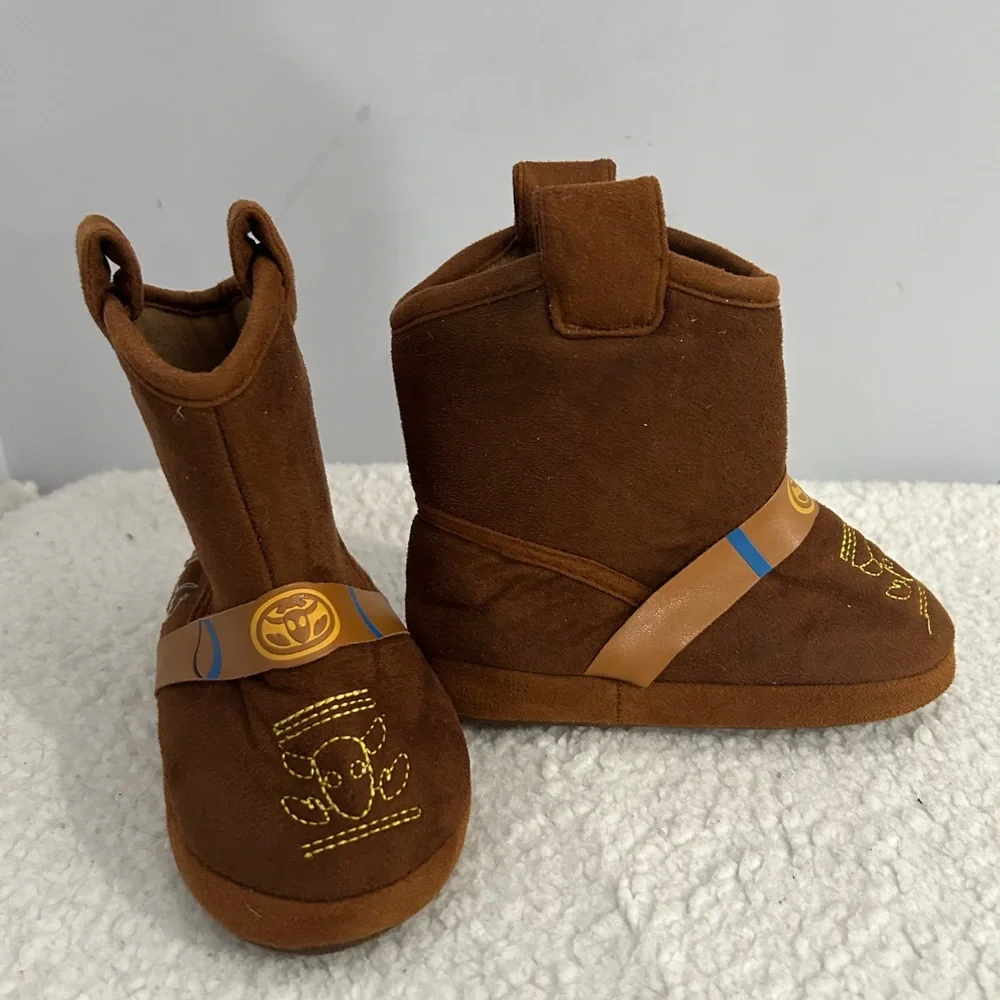 Disney Toy Story Woody Boot Toddler Sz 7-8 Pull On Slippers Cowboy